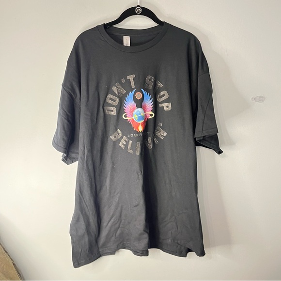 NWT Don’t Stop Believin’ Journey T-Shirt Unisex 2XL 80s Band Heavy Cotton - Picture 2 of 8